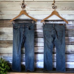 Ralph Lauren blue boho chic straight leg boot cut stretch Kelly denim jeans 2x32